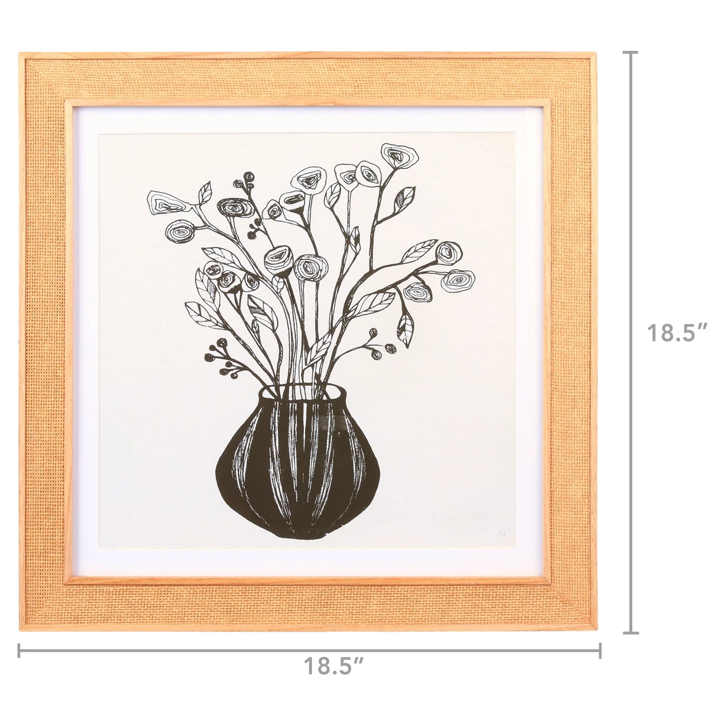 Crystal Art Gallery Rattan Floral Wall Art Natural Boho Home Decor