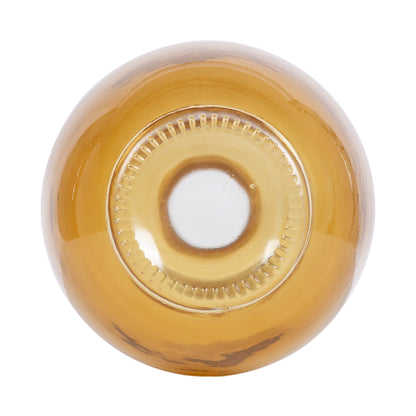 12" High Amber Translucent Glass Indoor Tabletop Vase by