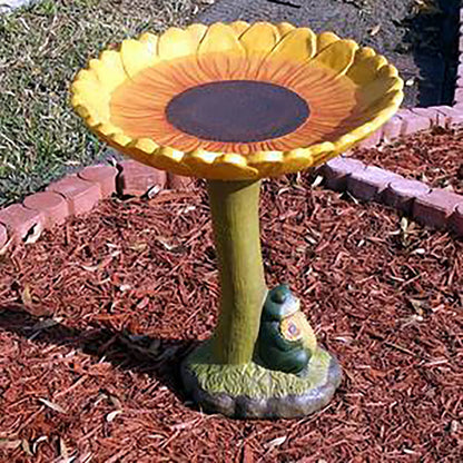 Handmade Standing Resin Bird Bath Bowl, Garden, Yard, and Patio Decor