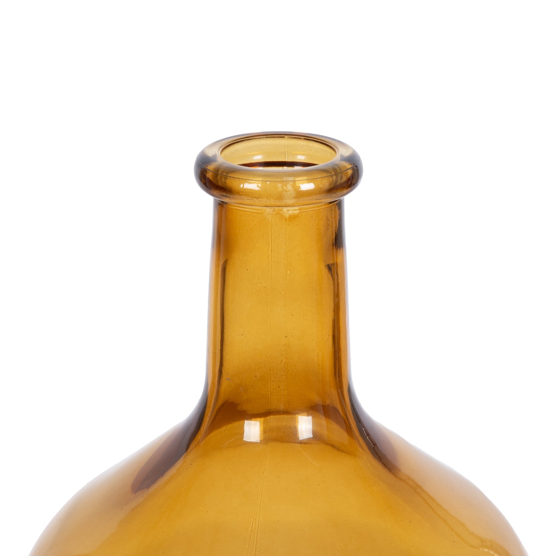 12" High Amber Translucent Glass Indoor Tabletop Vase by