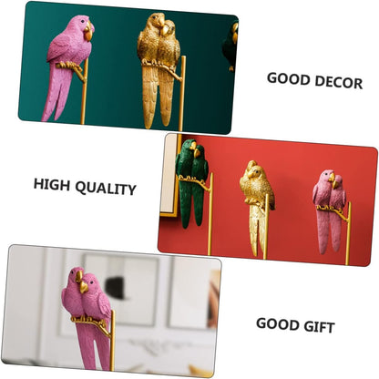 Couple Parrot Ornament Fashionable Desktop Decoration Nordic Style Parrot Figurine for Home Office Living Room and Cafe Decor