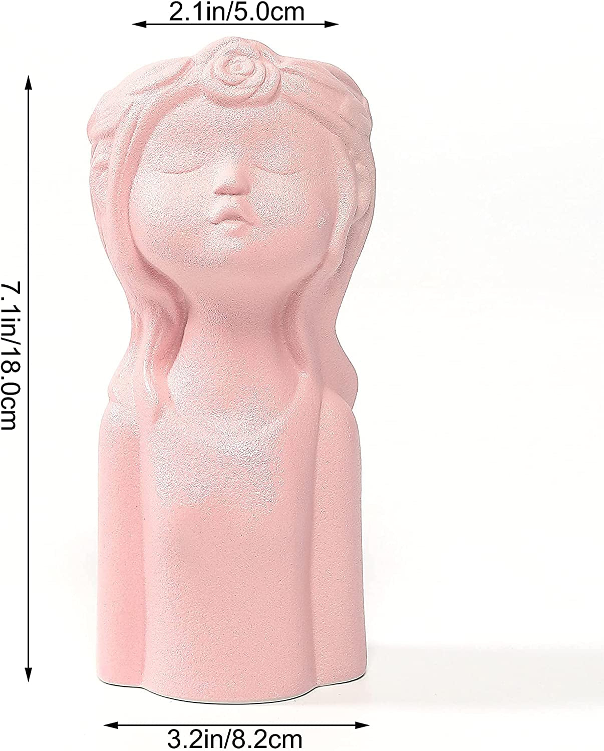 ANEWNICE Ceramic Vases for Home Decor，Cute Body Flower Vase，Modern Vases for Home Decor (Pink Girl)