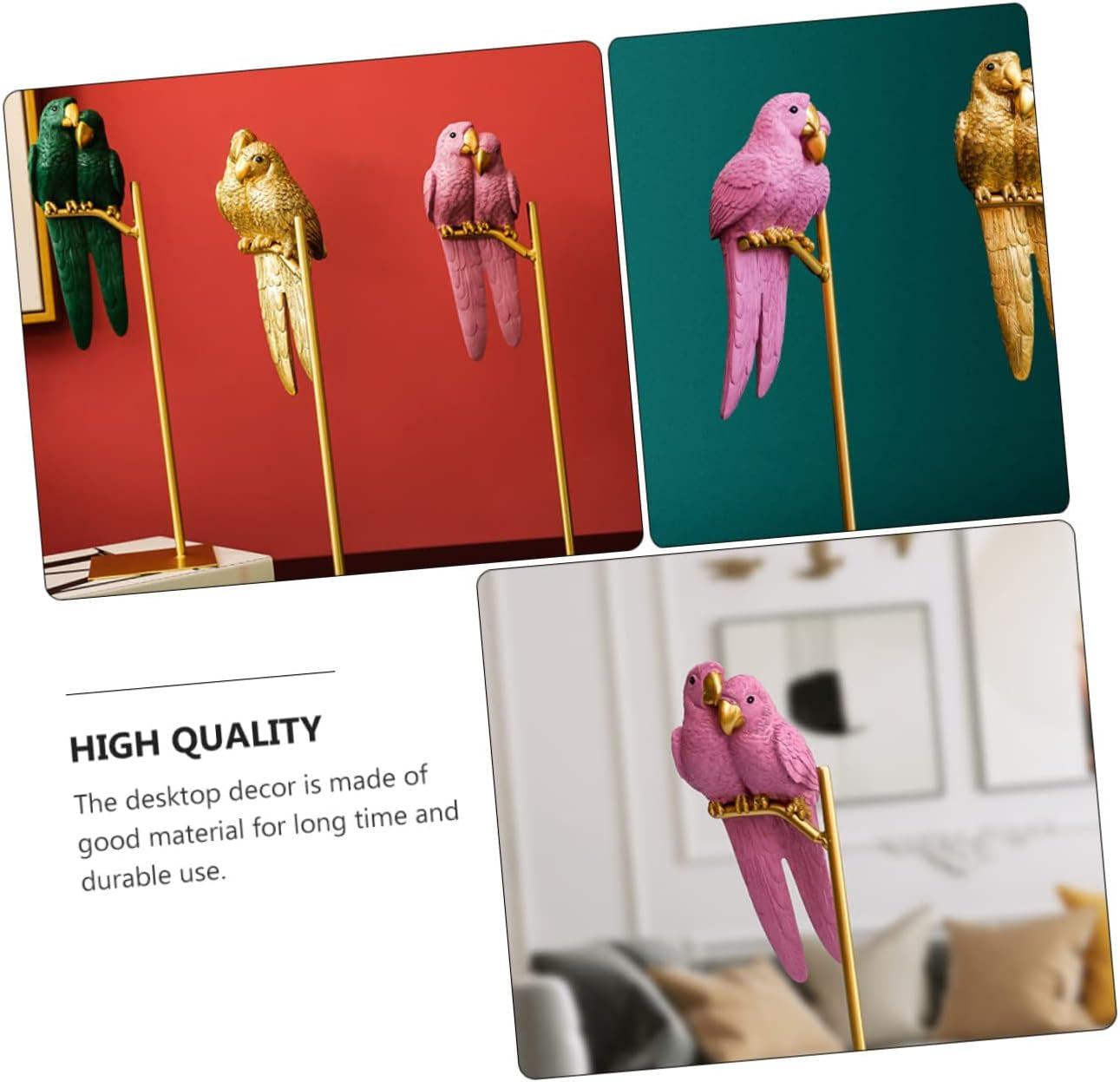 Couple Parrot Ornament Fashionable Desktop Decoration Nordic Style Parrot Figurine for Home Office Living Room and Cafe Decor