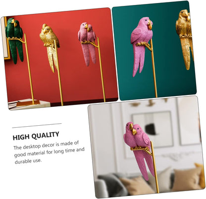 Couple Parrot Ornament Fashionable Desktop Decoration Nordic Style Parrot Figurine for Home Office Living Room and Cafe Decor