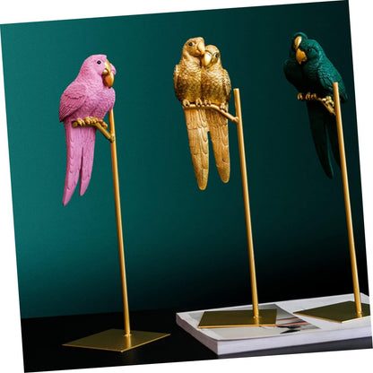 Couple Parrot Ornament Fashionable Desktop Decoration Nordic Style Parrot Figurine for Home Office Living Room and Cafe Decor