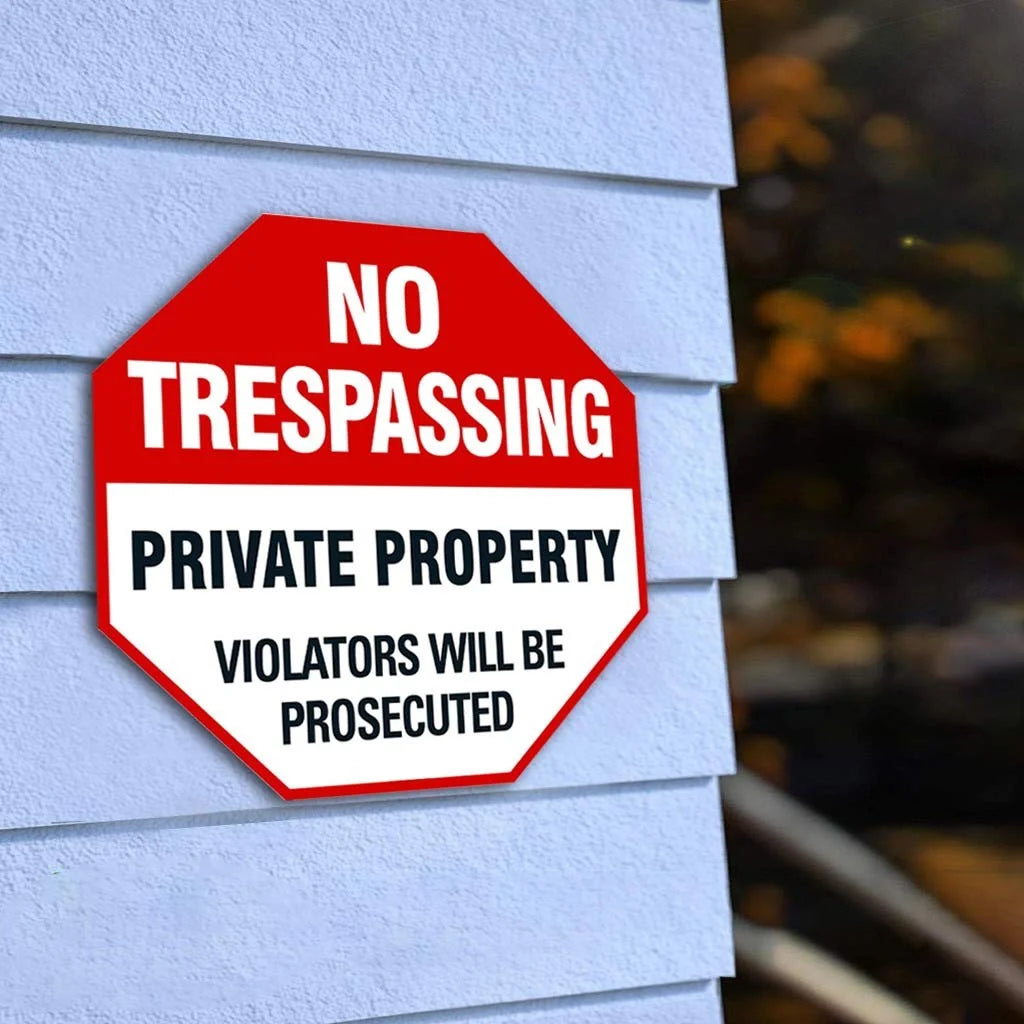 Home Decor , NO TRESPASSING Flag Metal Sign Poster Yard Signs Plaque Bar Club Cafe Garage
