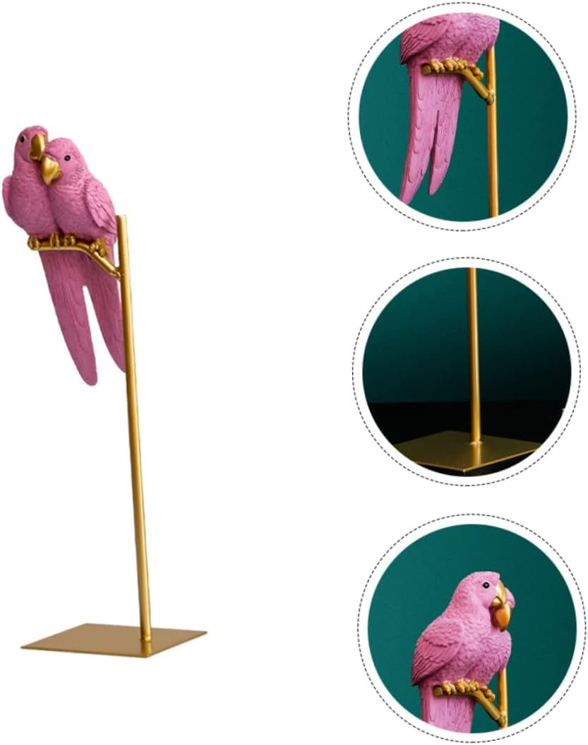 Couple Parrot Ornament Fashionable Desktop Decoration Nordic Style Parrot Figurine for Home Office Living Room and Cafe Decor